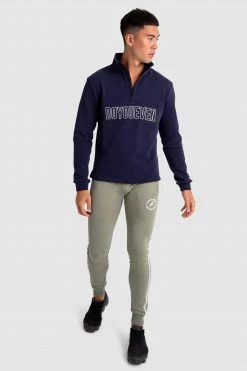 Aivory Mens Essential ¼ Zip Jumper - Navy
