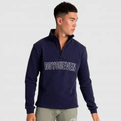 Aivory Mens Essential ¼ Zip Jumper - Navy