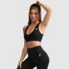 Joey Evoke Scrunch Crop - Black Womens