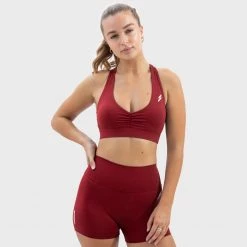 Joey Evoke Scrunch Crop - Red Womens
