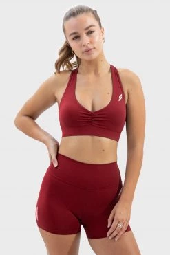 Joey Evoke Scrunch Crop - Red Womens