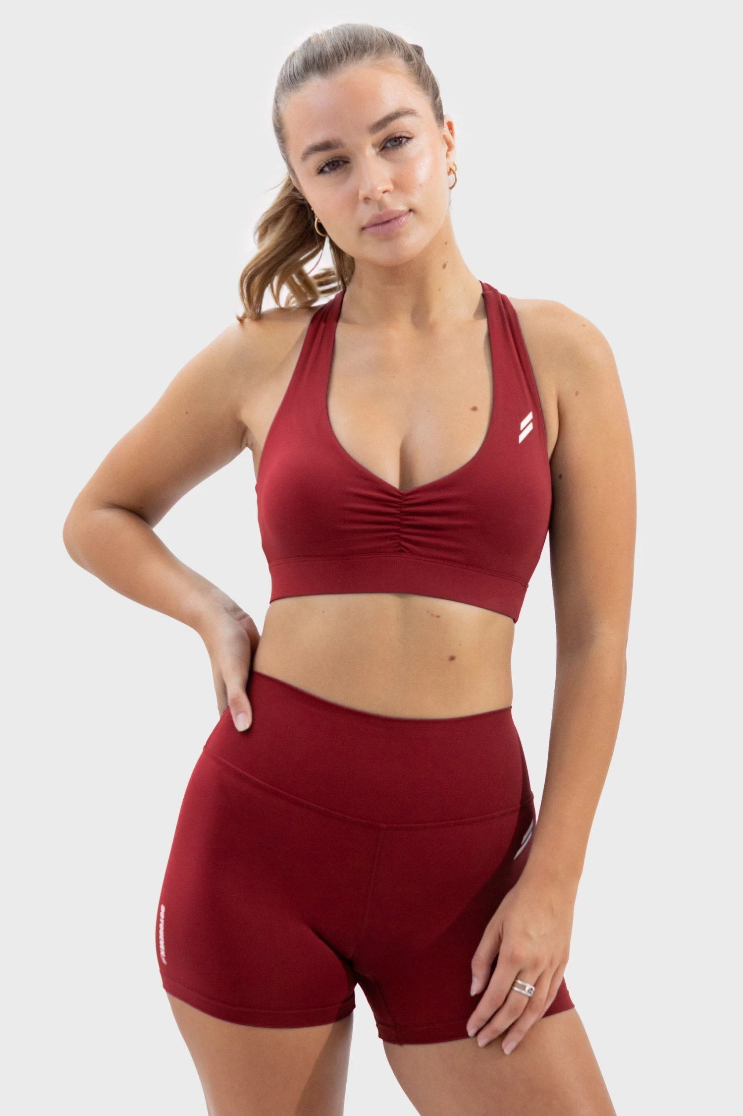 Joey Evoke Scrunch Crop - Red Womens