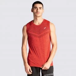 Male Outlet Focus Seamless Tank - Red Mens