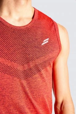 Male Outlet Focus Seamless Tank - Red Mens