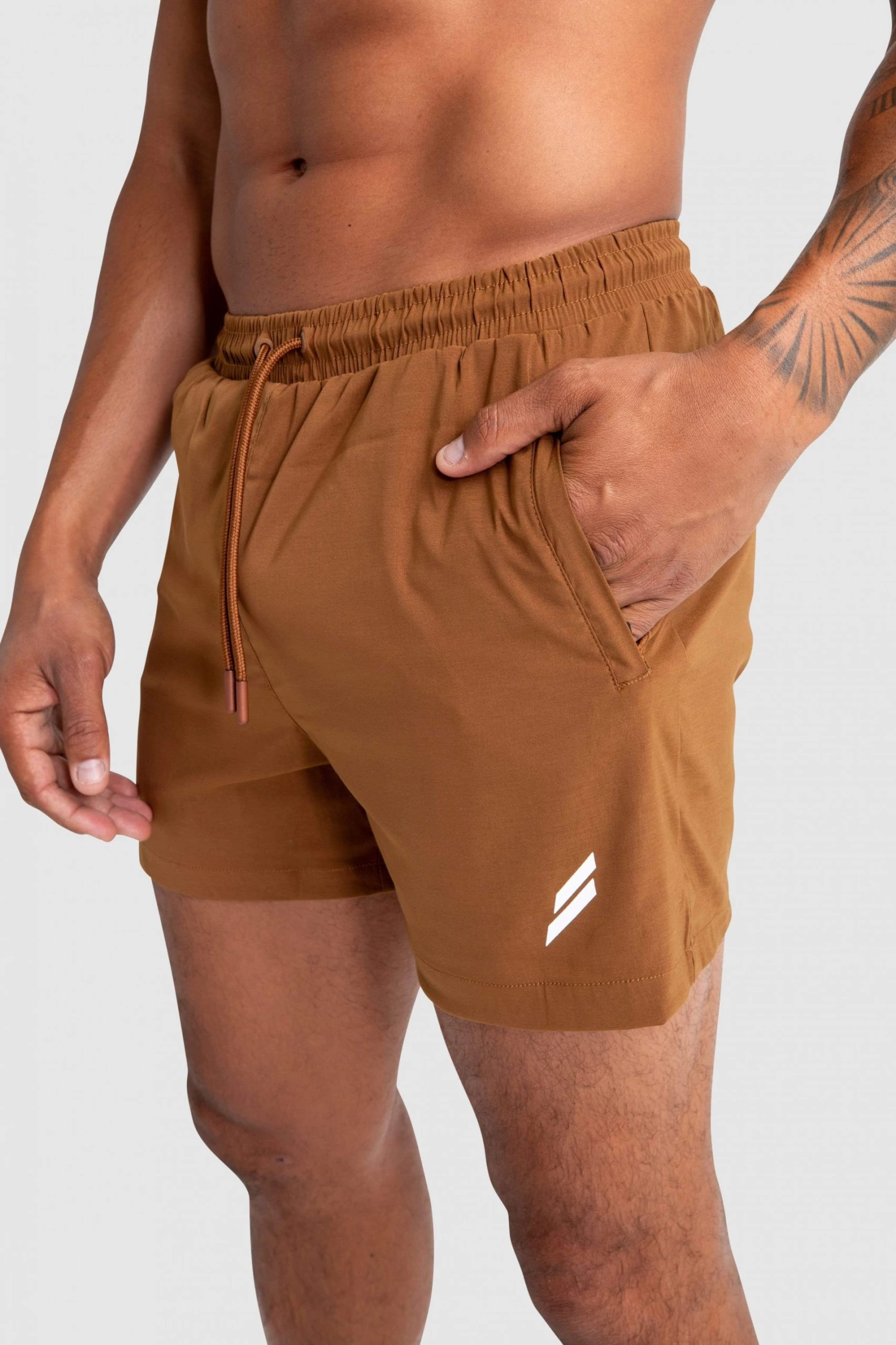 Aivory Mens Genesis Athletic Shorts V2 - Dark Brown