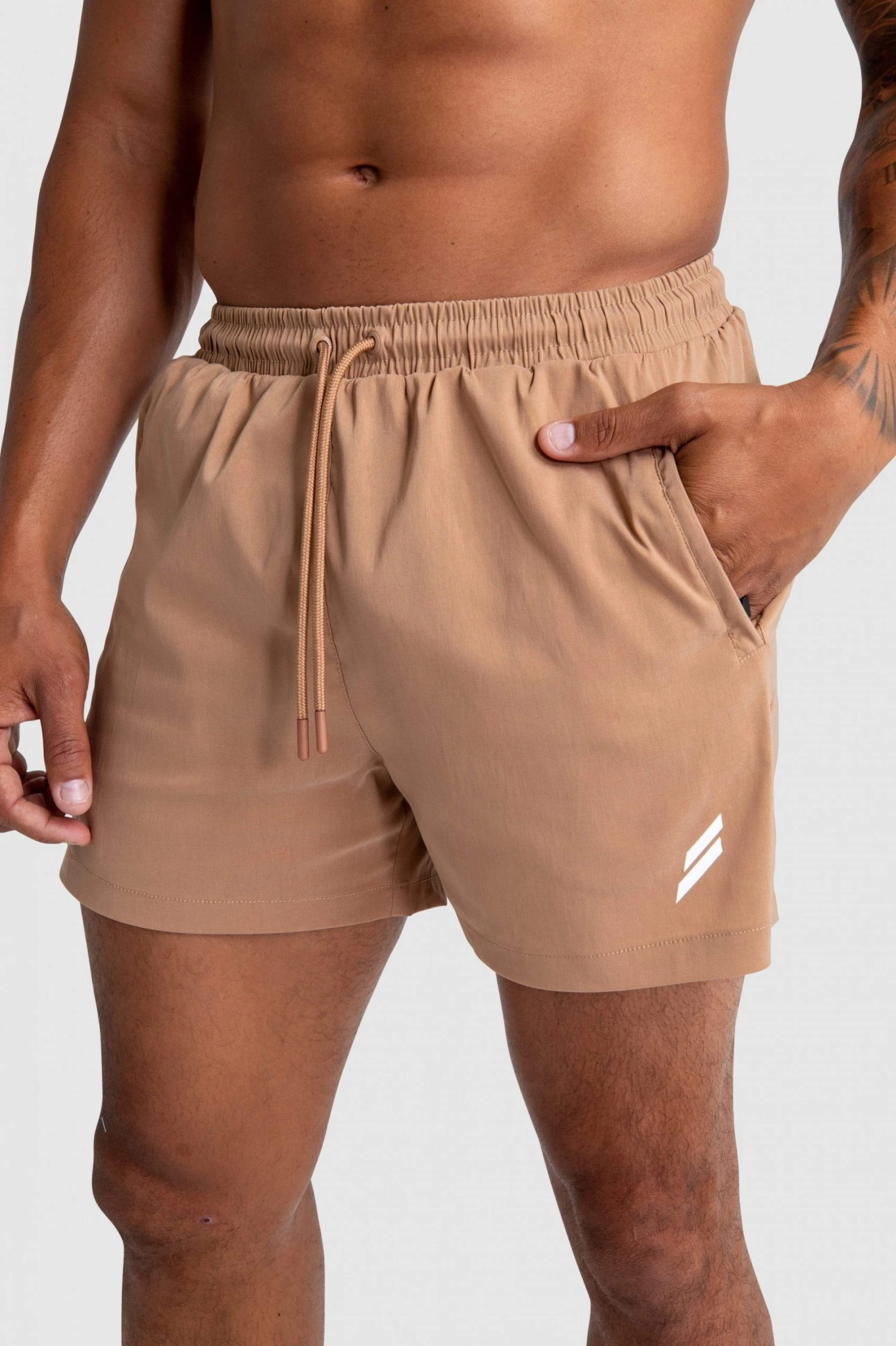 Aivory Mens Genesis Athletic Shorts V2 - Light Brown