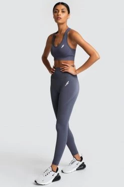 Female Outlet Hyperflex Seamless Crop - Cool Charcoal