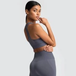 Female Outlet Hyperflex Seamless Crop - Cool Charcoal