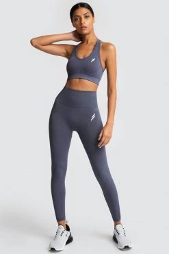 Female Outlet Hyperflex Seamless Crop - Cool Charcoal