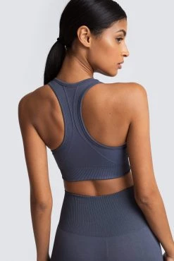 Female Outlet Hyperflex Seamless Crop - Cool Charcoal