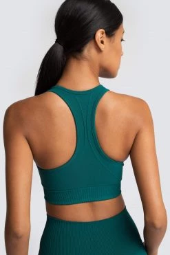 Female Outlet Hyperflex Seamless Crop - Forest Green Womens