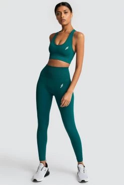 Female Outlet Hyperflex Seamless Crop - Forest Green Womens