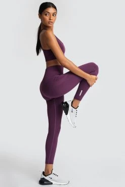 Female Outlet Hyperflex Seamless Leggings - Plum Purple