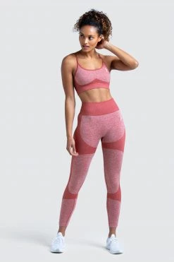 Female Outlet Impact Seamless Leggings - Earth Red Womens