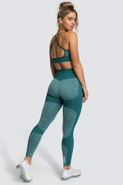 Female Outlet Womens Impact Seamless Leggings - Forest Green