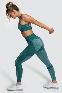Female Outlet Womens Impact Seamless Leggings - Forest Green
