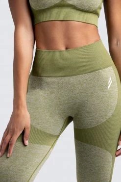 Female Outlet Womens Impact Seamless Leggings - Olive Green