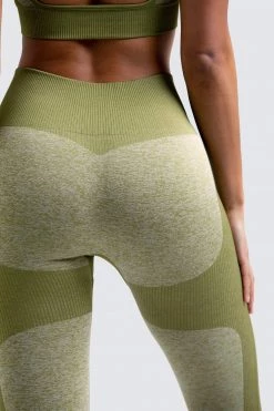 Female Outlet Womens Impact Seamless Leggings - Olive Green