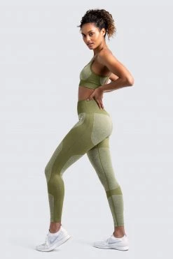 Female Outlet Womens Impact Seamless Leggings - Olive Green