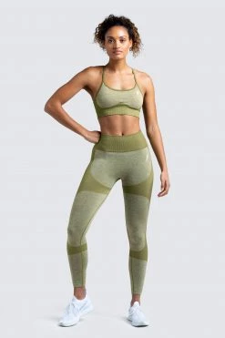 Female Outlet Womens Impact Seamless Leggings - Olive Green