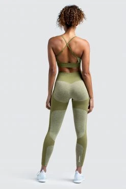 Female Outlet Womens Impact Seamless Leggings - Olive Green