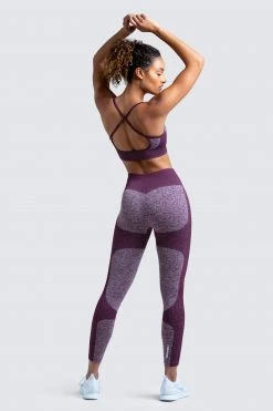 Female Outlet Womens Impact Seamless Leggings - Plum Purple