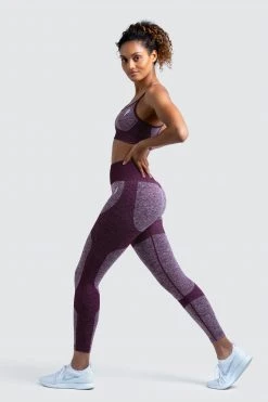Female Outlet Womens Impact Seamless Leggings - Plum Purple