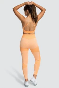 Female Outlet Womens Impact Seamless Leggings - Sorbet Orange