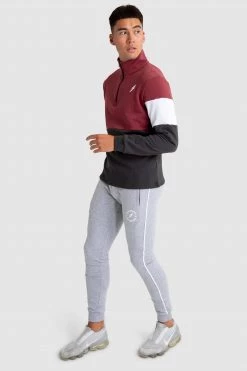 Aivory Legacy ¼ Zip Jumper - Burgundy/Charcoal