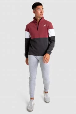 Aivory Legacy ¼ Zip Jumper - Burgundy/Charcoal