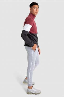 Aivory Legacy ¼ Zip Jumper - Burgundy/Charcoal