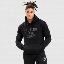 Male Outlet Lifting Crew Urban Hoodie - Black Mens
