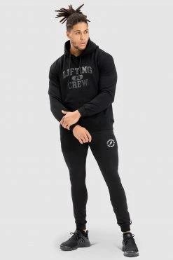 Male Outlet Lifting Crew Urban Hoodie - Black Mens