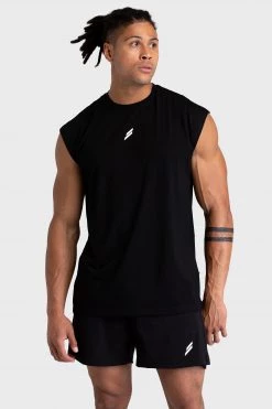 Darren Mens Mark Oversize Cutoff Tank - Black