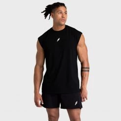Darren Mens Mark Oversize Cutoff Tank - Black