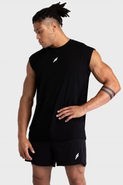 Darren Mens Mark Oversize Cutoff Tank - Black