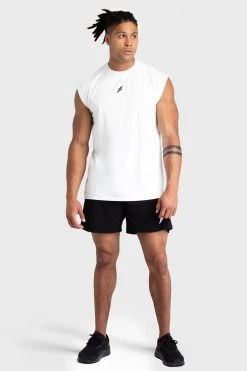 Darren Mark Oversize Cutoff Tank - White Mens