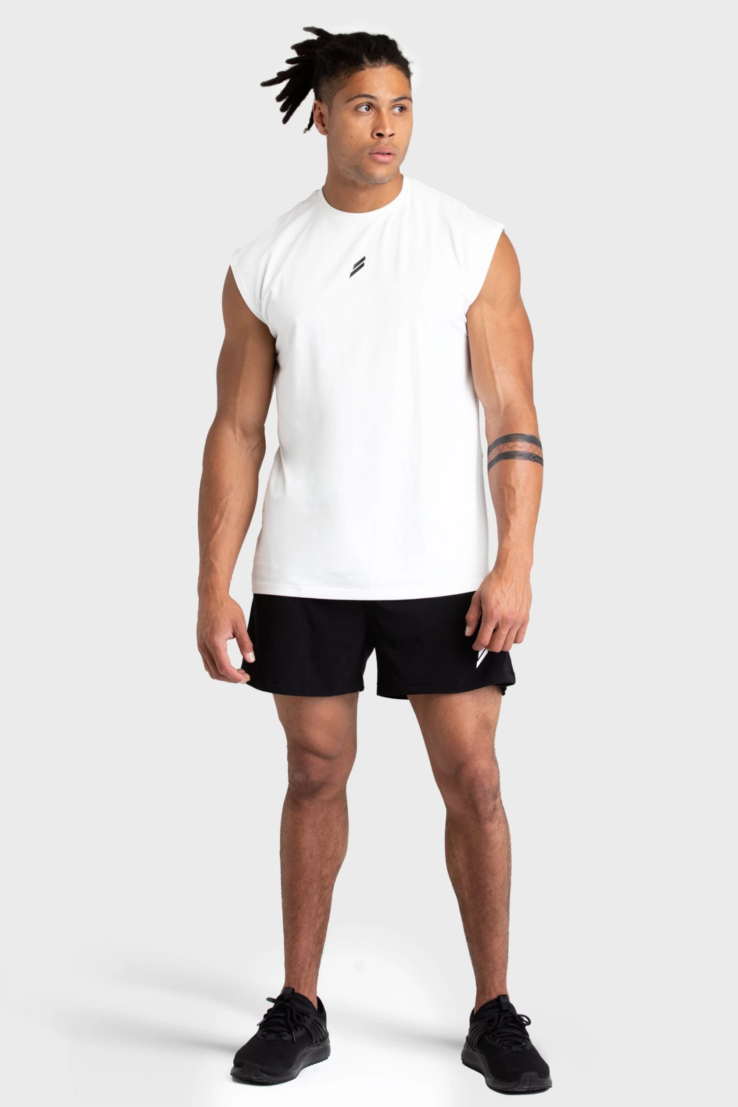 Darren Mark Oversize Cutoff Tank - White Mens