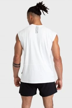 Darren Mark Oversize Cutoff Tank - White Mens