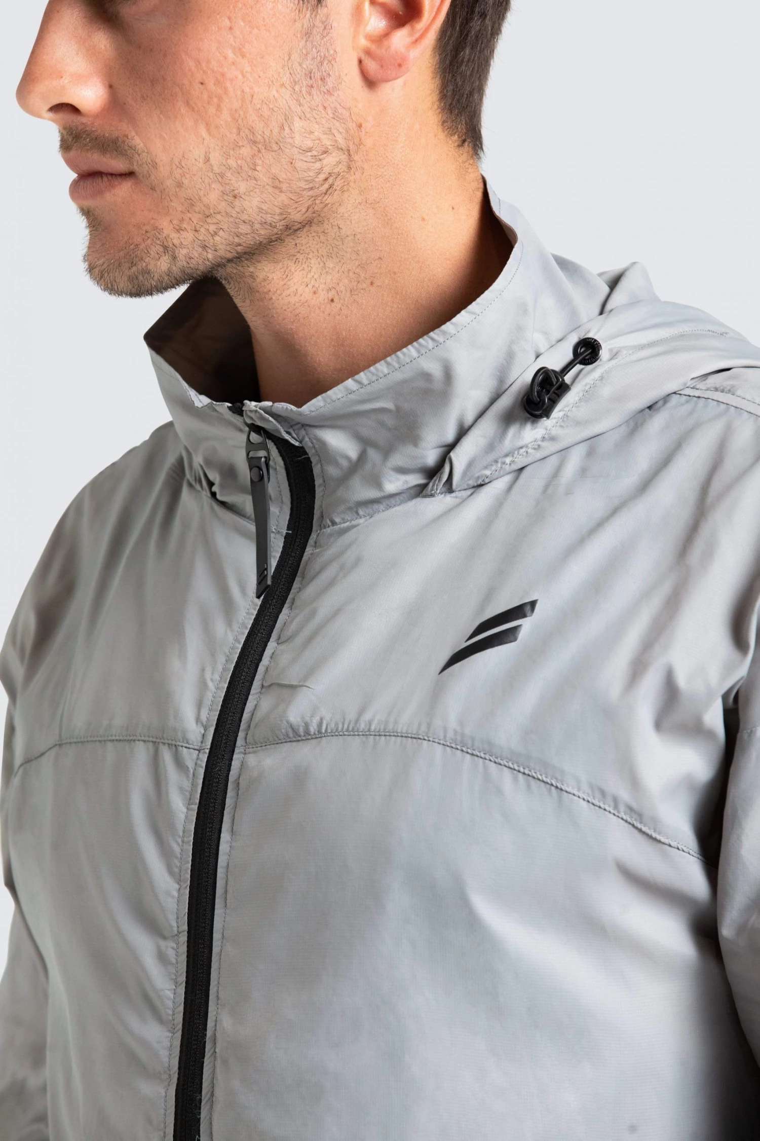 Male Outlet Mens Marked Running Jacket - Grey