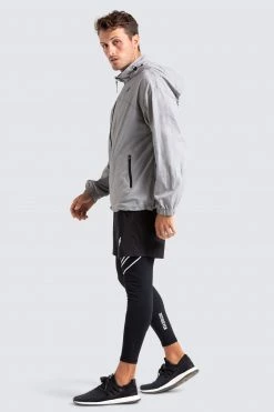 Male Outlet Mens Marked Running Jacket - Grey