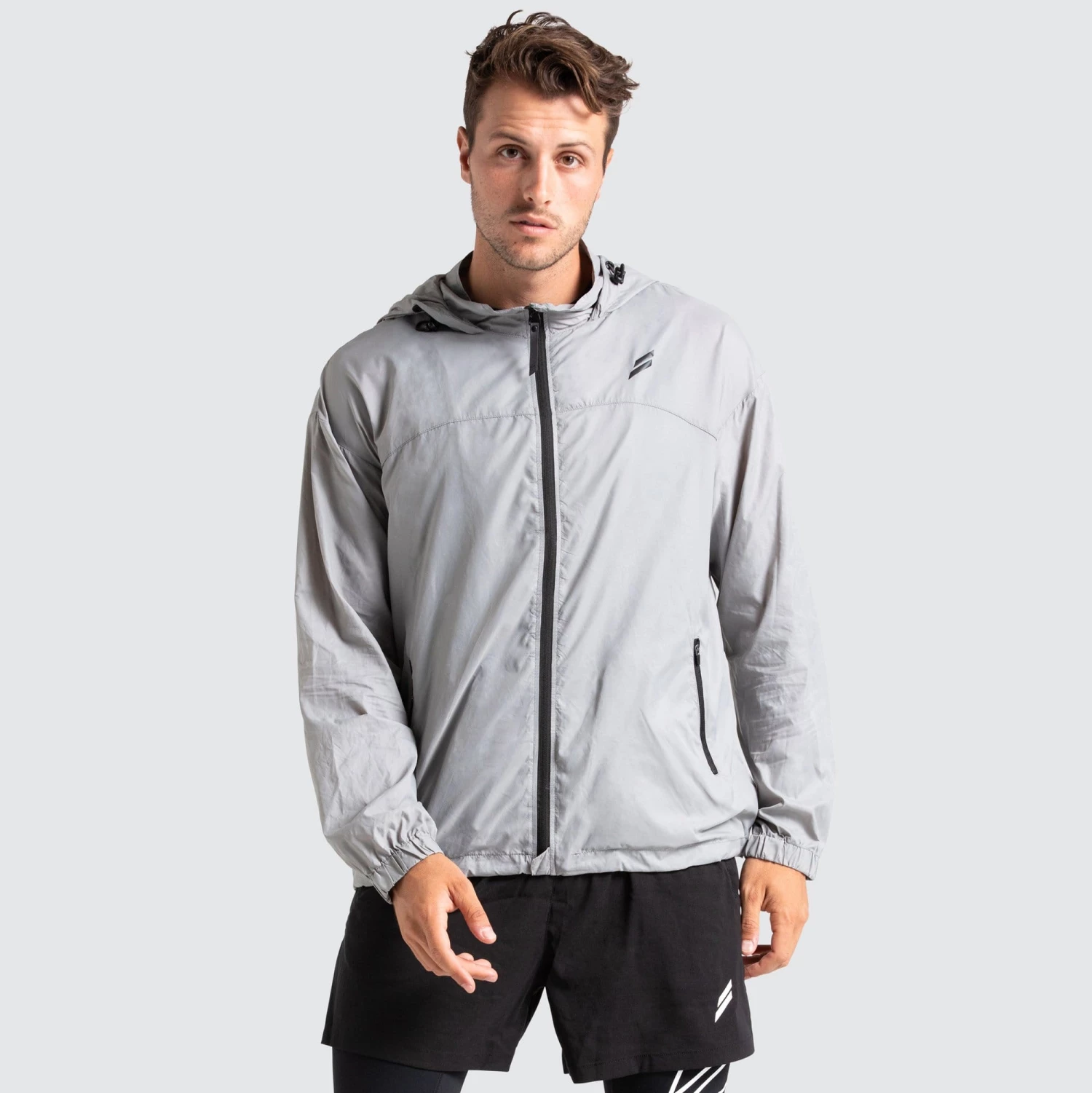 Male Outlet Mens Marked Running Jacket - Grey