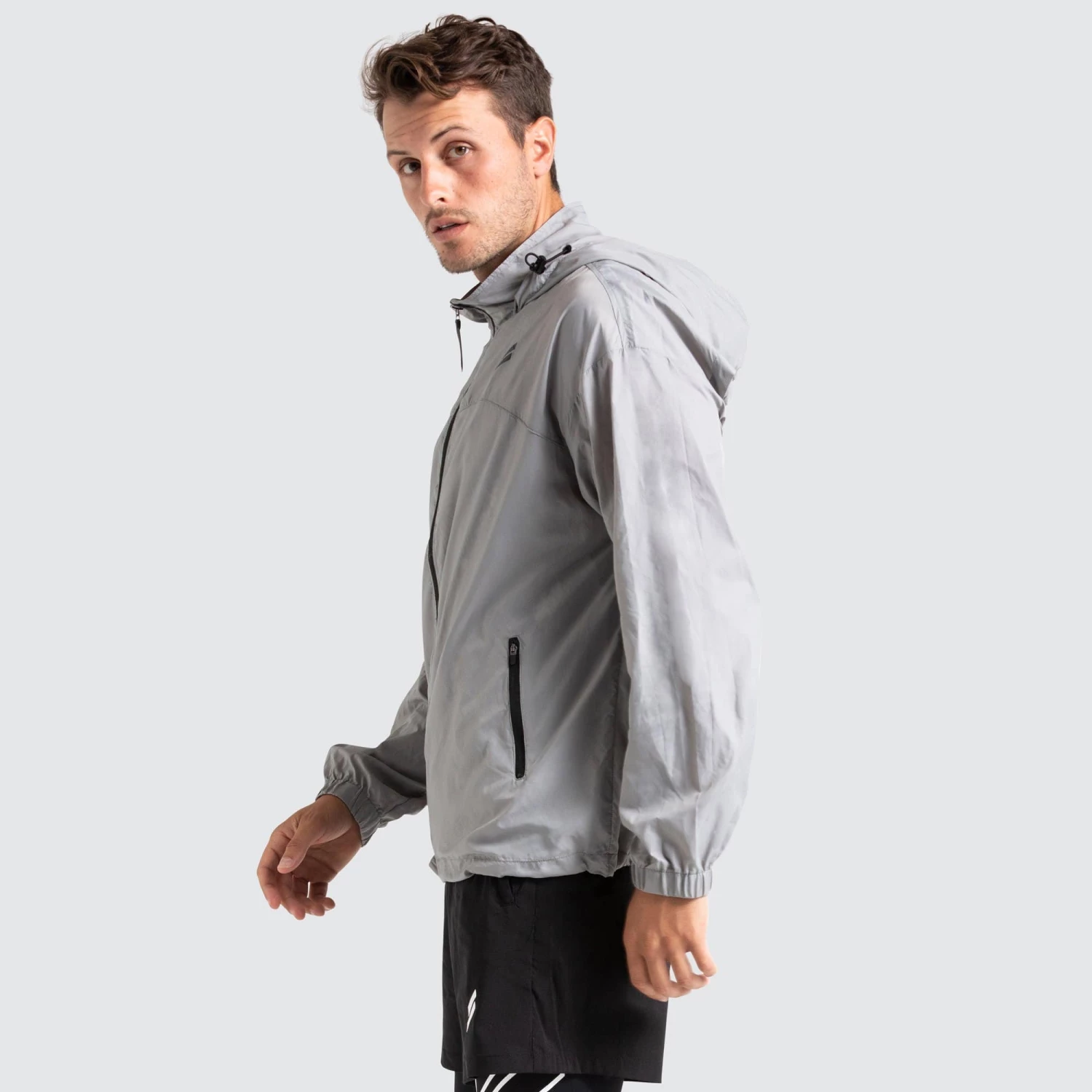 Male Outlet Mens Marked Running Jacket - Grey
