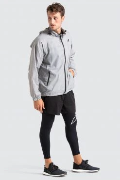 Male Outlet Mens Marked Running Jacket - Grey