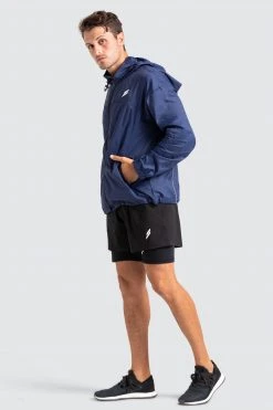 Male Outlet Marked Running Jacket - Navy