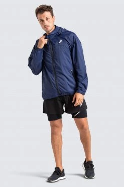 Male Outlet Marked Running Jacket - Navy