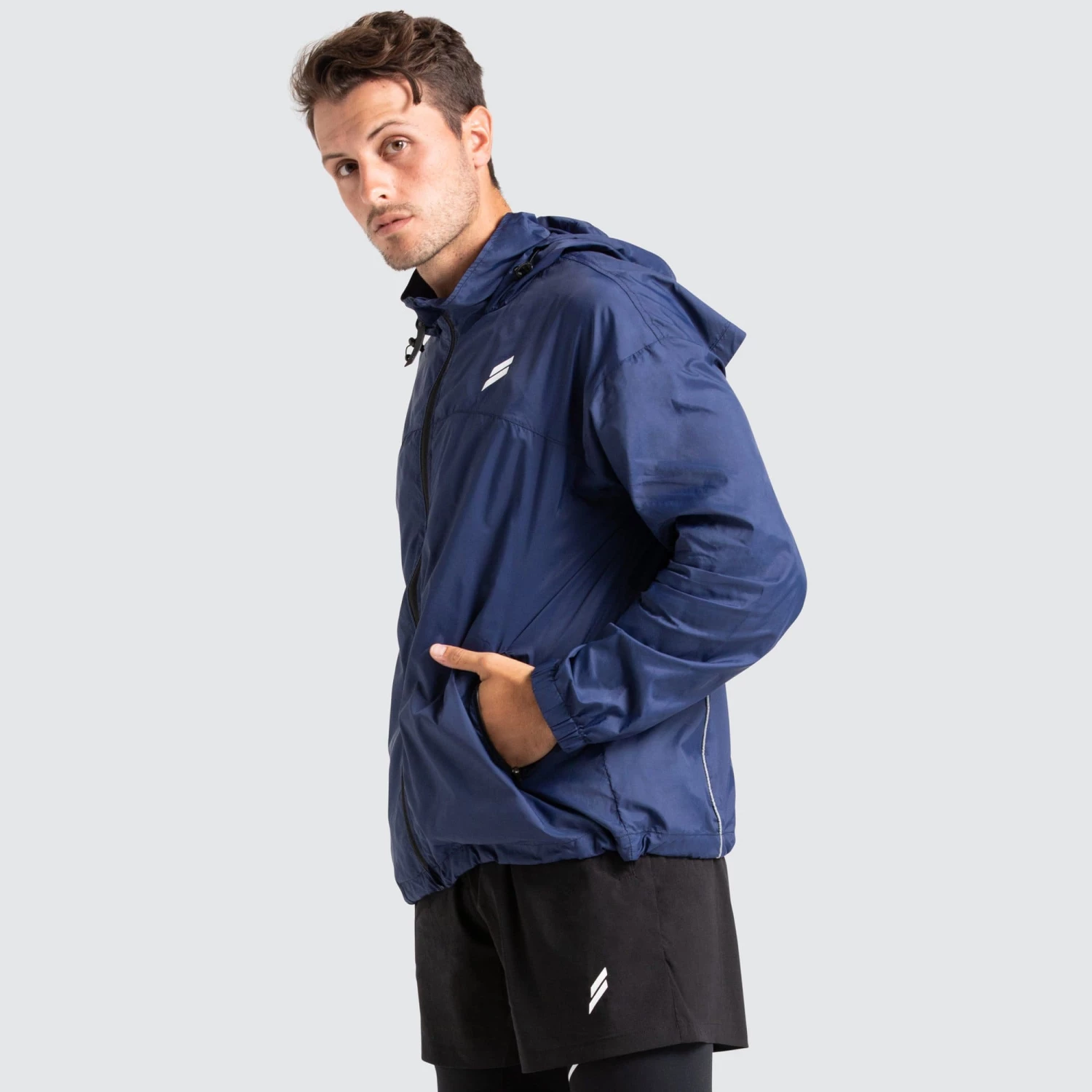 Male Outlet Marked Running Jacket - Navy