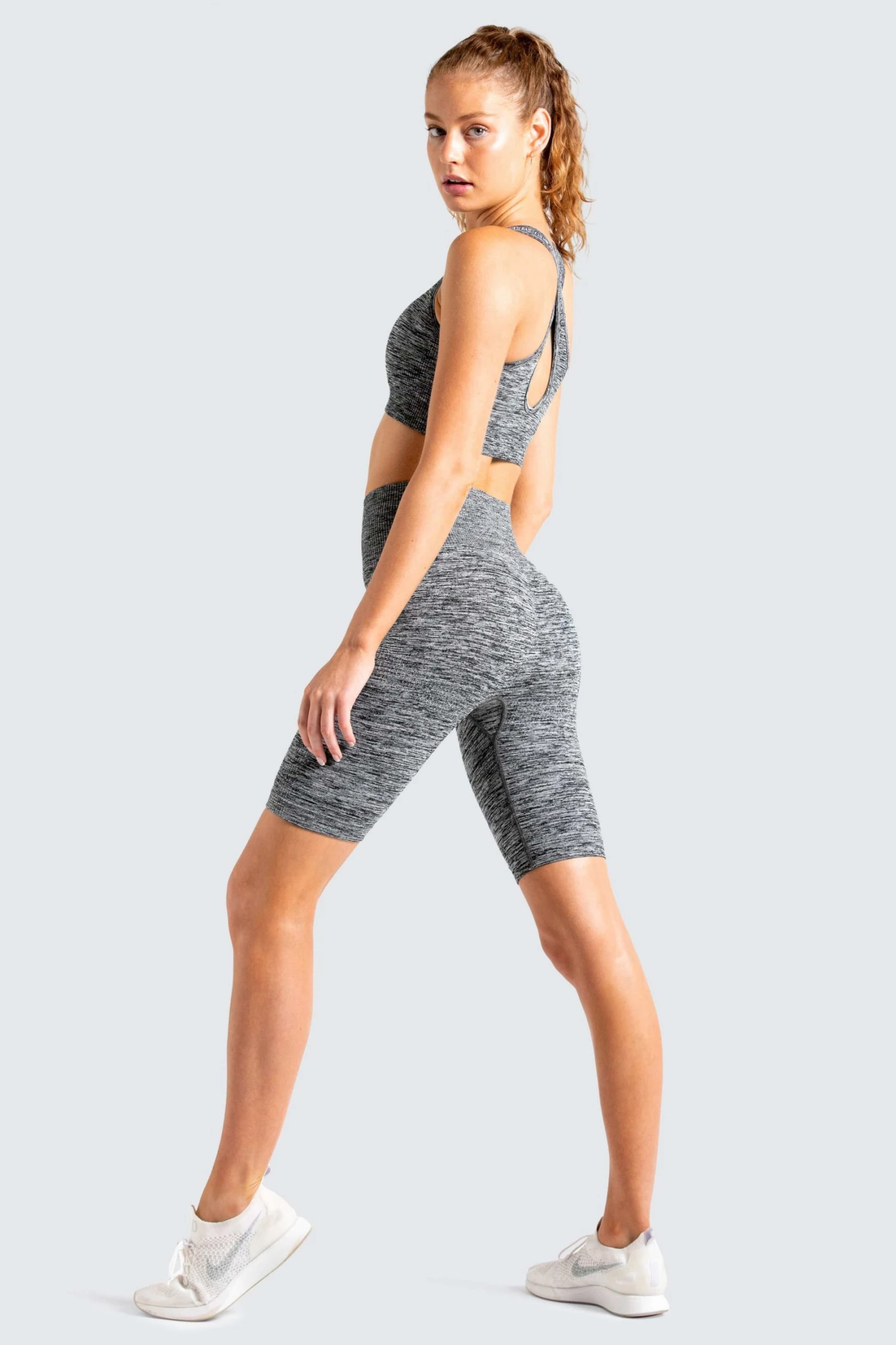 Returns Motion Seamless Bike Shorts - Grey Marl