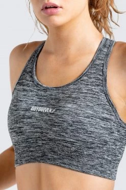 Female Outlet Motion Seamless Crop - Grey Marl