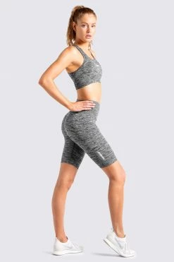 Female Outlet Motion Seamless Crop - Grey Marl